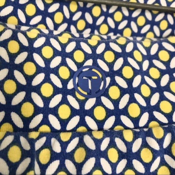 Talbots Blue White Yellow Skirt Skort with Pockets Size Medium M - Picture 6 of 11